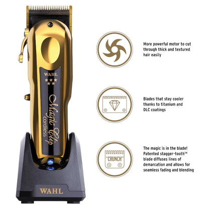 WAHL TONDEUSE SET MAGIC CLIP CORDLESS + DETAILER GOLD