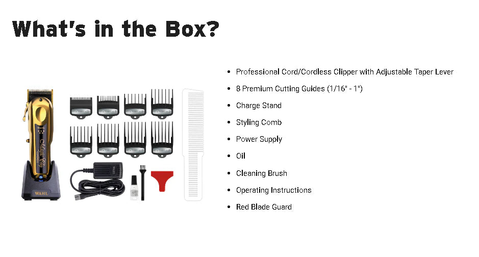 WAHL TONDEUSE SET MAGIC CLIP CORDLESS + DETAILER GOLD